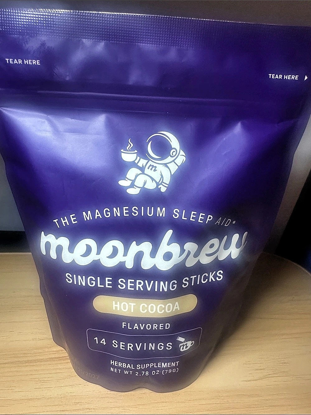 moonbrew Magnesium Sleep Aid Hot Cocoa Single Serving Sticks NWT